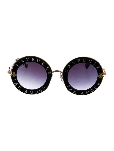 lunette gucci aveugle par amour|GUCCI Metal L'Aveugle Par Amour Round Frame .